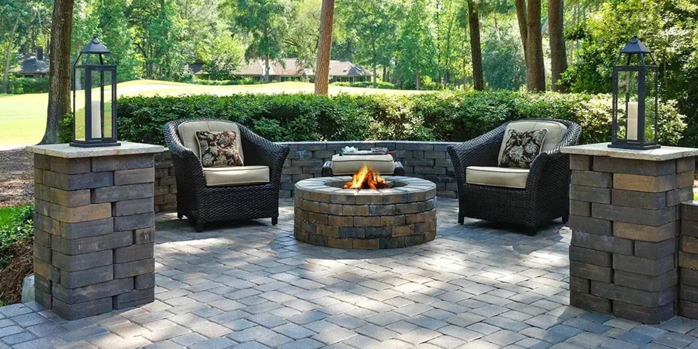 Paver patios with fire pits in Ponte Vedra Beach, FL