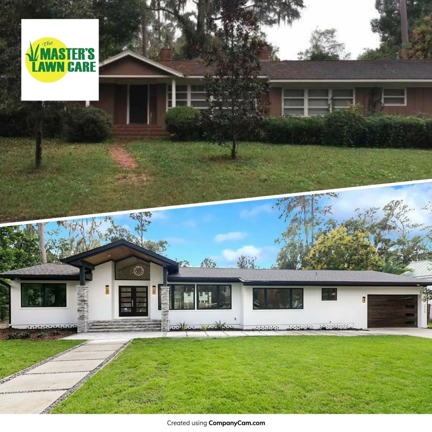 Before and After Mid Century Modern Landscape and Hardscape Project