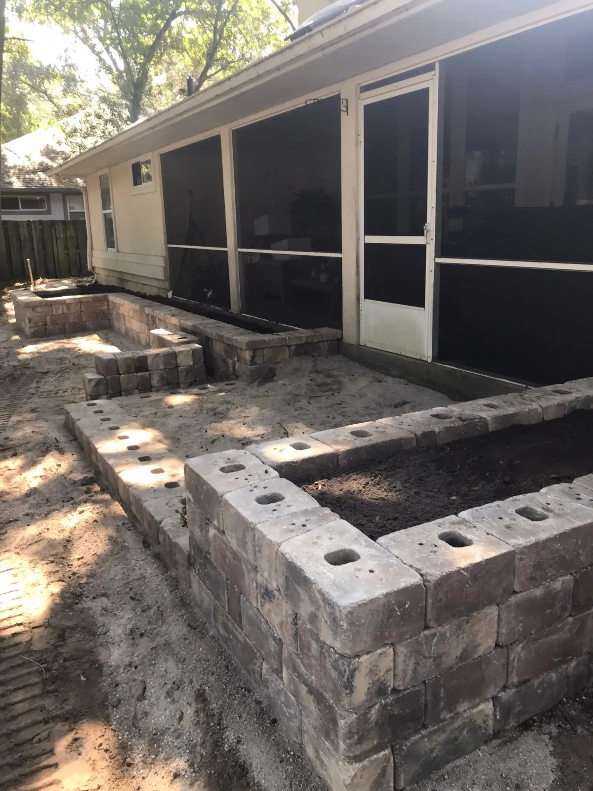 raised garden hardscape